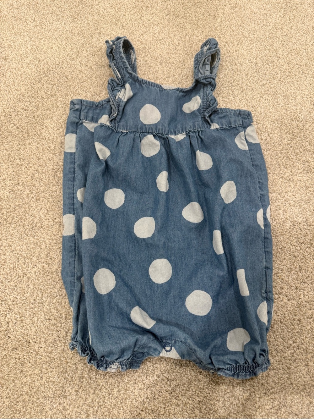 Carter's Blue Denim Polka Dot Romper